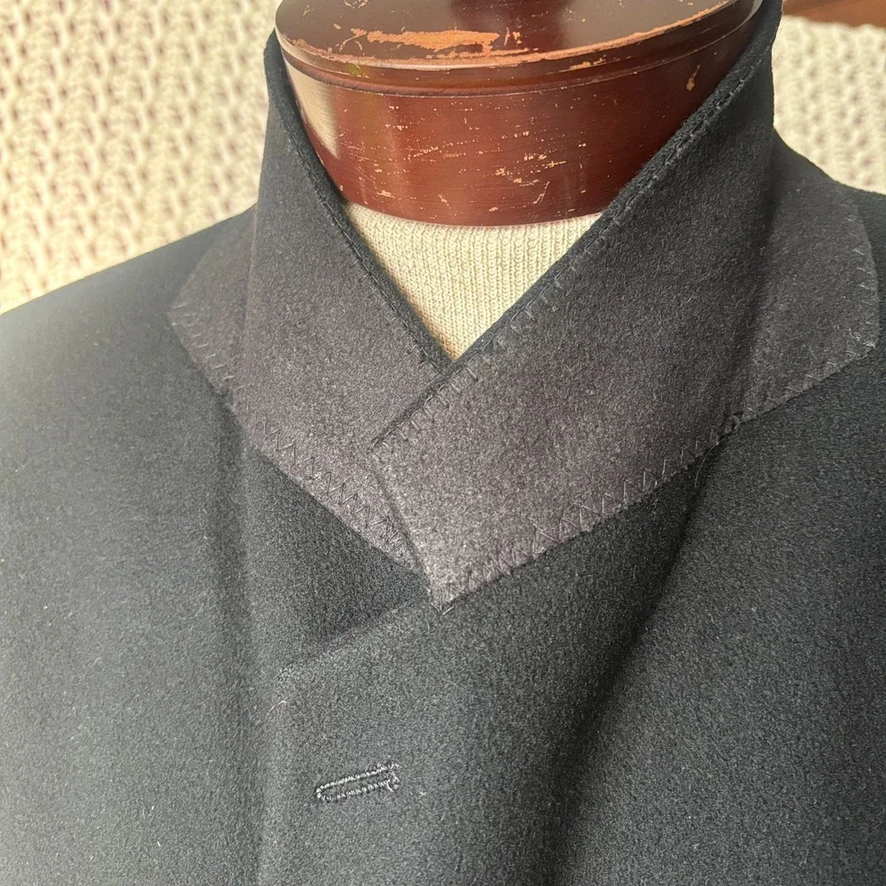 VTG Petrocelli Wool Single Breasted Blazer Sport Coat Size 50R Black Made In USA